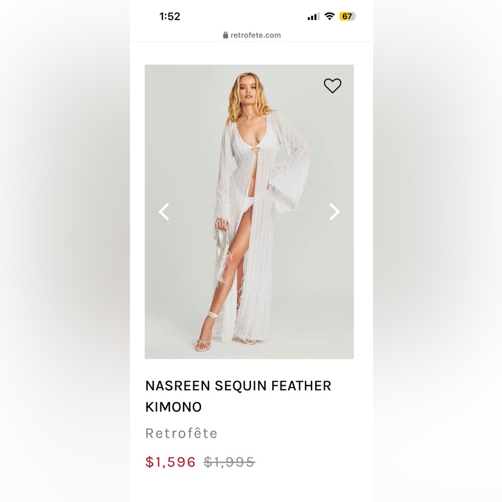 NASREEN SEQUIN FEATHER KIMONO